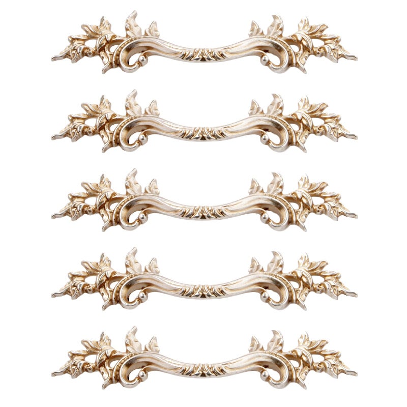 Mgoodoo 5PCS 6.6" French Provincial Drawer Pulls, Antique Gold Furniture Pulls Retro Vintage European Style Handles for Cabinets Dresser Gates Door Closet Cupboard Kitchen Hardware - Image 1